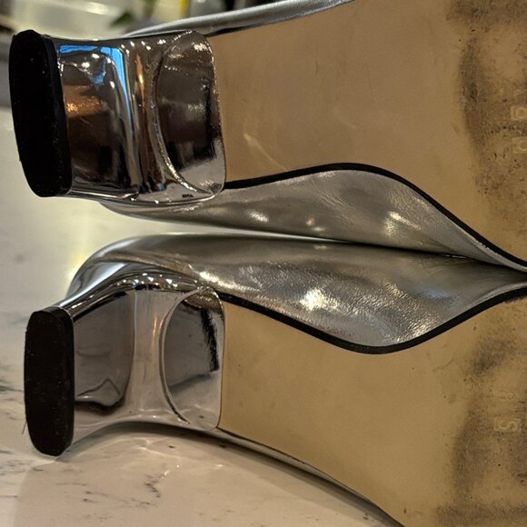 Ingledews Grazia Silver Retro Heeled Pumps - Picture 4 of 7